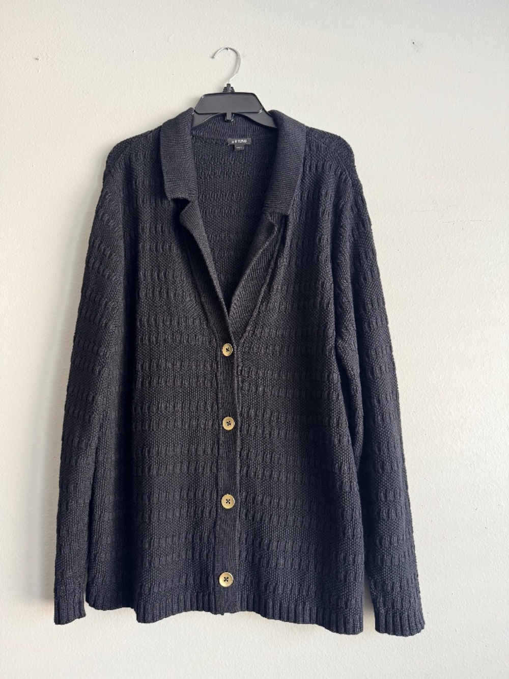 J.Jill Knit Collar Cardigan Sweater Cotton Blend Minimalist Capsule Essentials